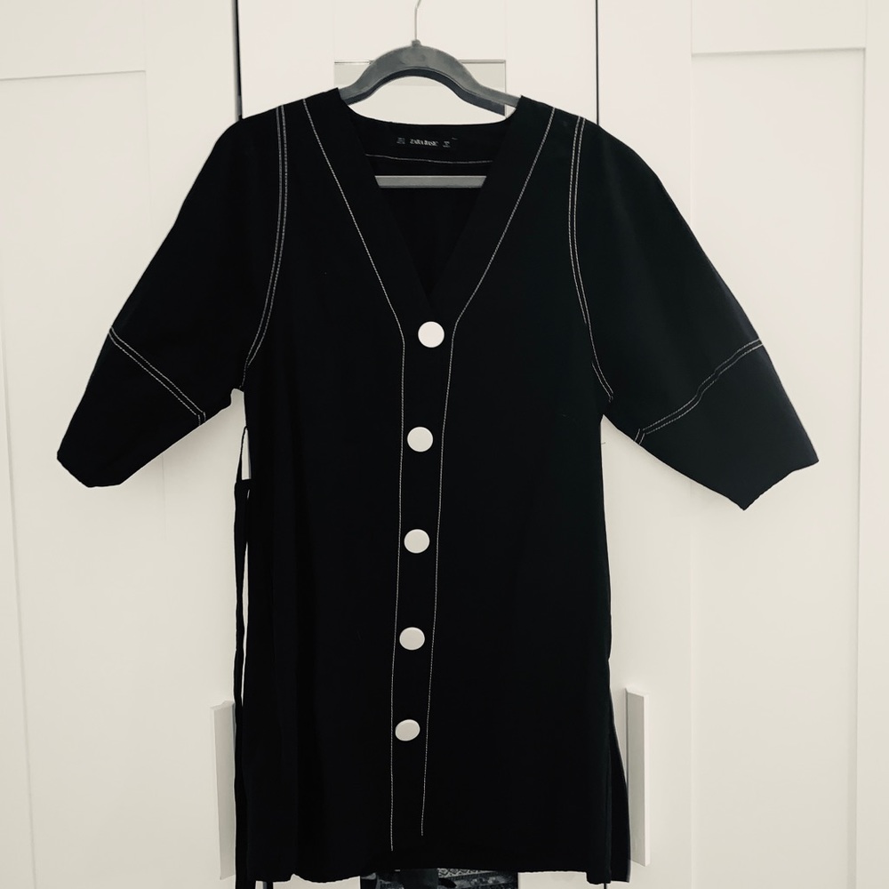 Black and White Button Down Zara Dress